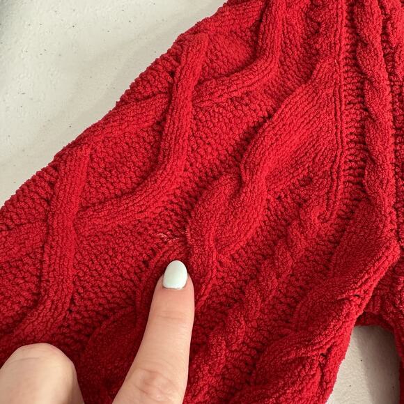 J Jill Sweater Womens Extra Small Red Cable Knit Soft Cozy Holiday Christmas - Picture 8 of 12